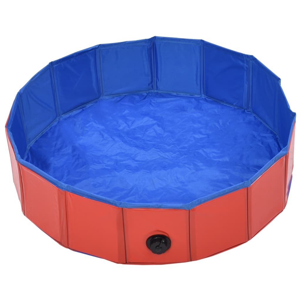 Foldable Dog Swimming Pool Red 31.5"x7.9" PVC Doba